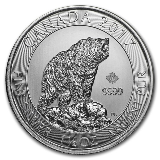 2017 Canada 1.5 oz Silver $8 Grizzly Bear BU 2017 Canada 1.5 oz Silver $8 Grizzly Bear BU